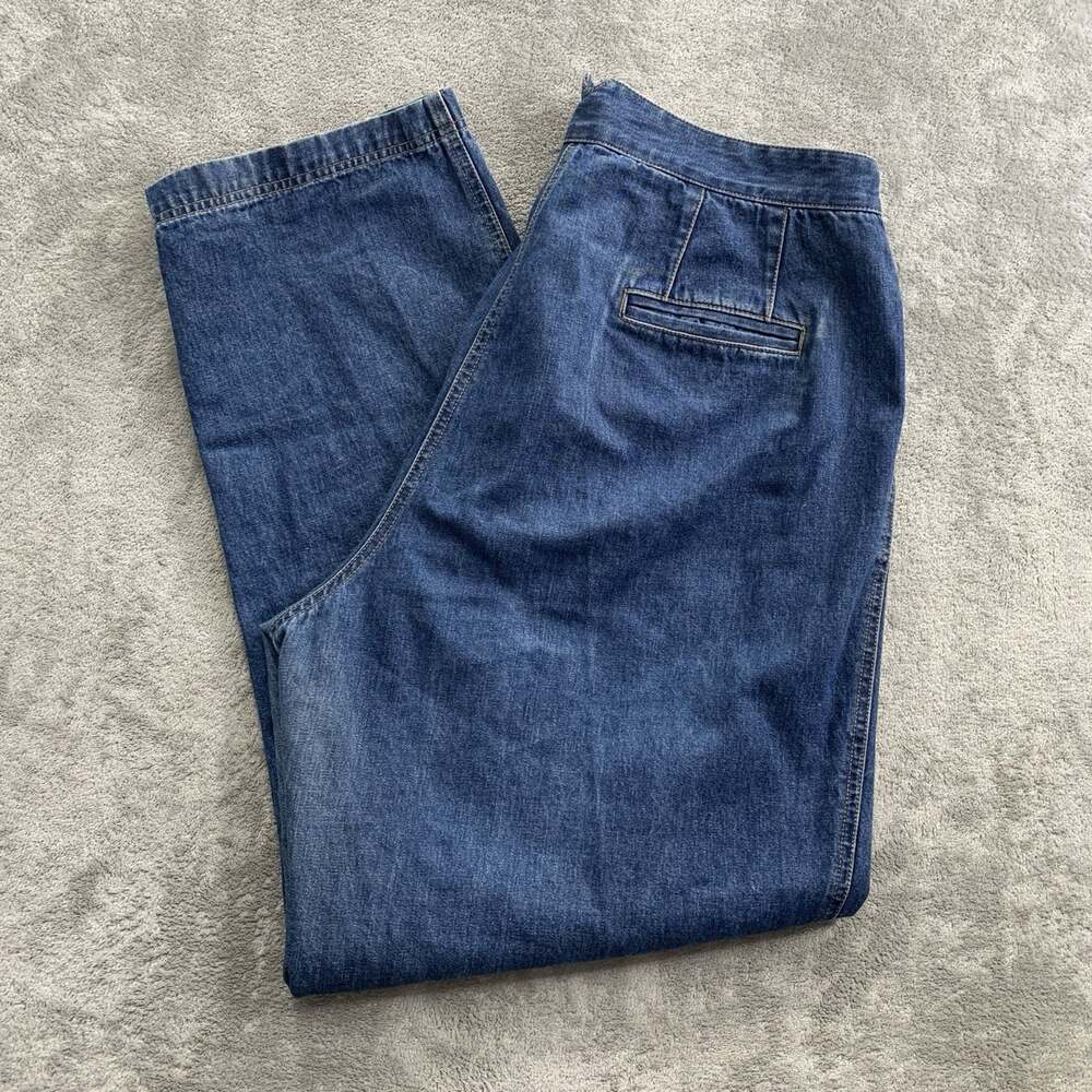 Lauren Ralph Lauren Jeans Womens 36x31” Blue Denim Straight Leg Dual Buckle Y2K